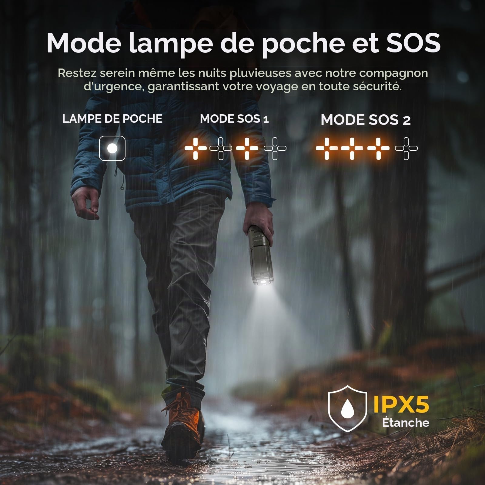 BougeRV Lampe camping avec 13400 mAh, lampe camping rechargeable, hauteur et angle réglables, lampe de camping avec 6000 lm, étanche IPX5, lanterne de camping pour camping, voyage, urgence