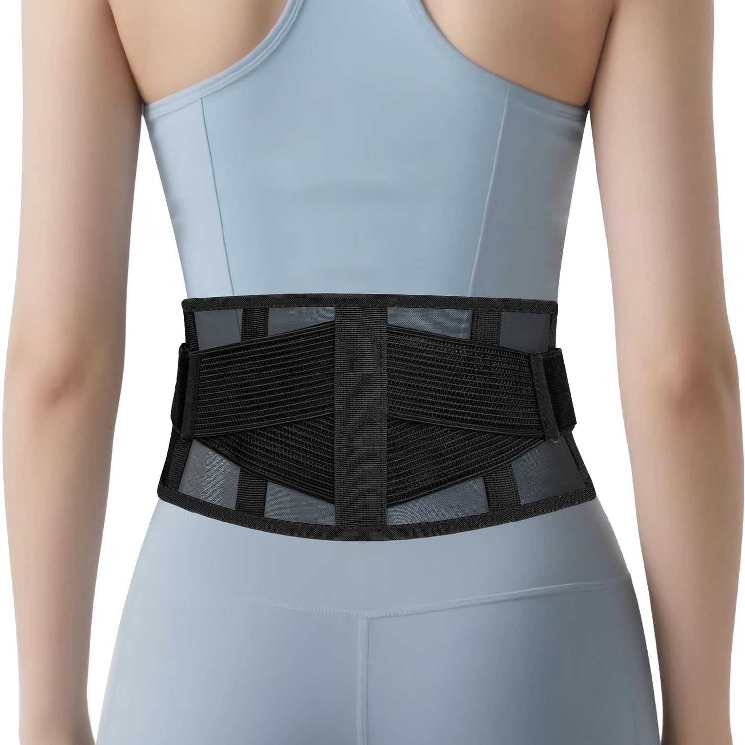 Ultra-Breathable & Lightweight Back Brace for Lower Back Pain-Adjustable and Elastic Lumbar Support Belt for Women and Men-Thin Back Lumbar Support under clothes for Sciatica,Scoliosis,Slipped Disc-image-20