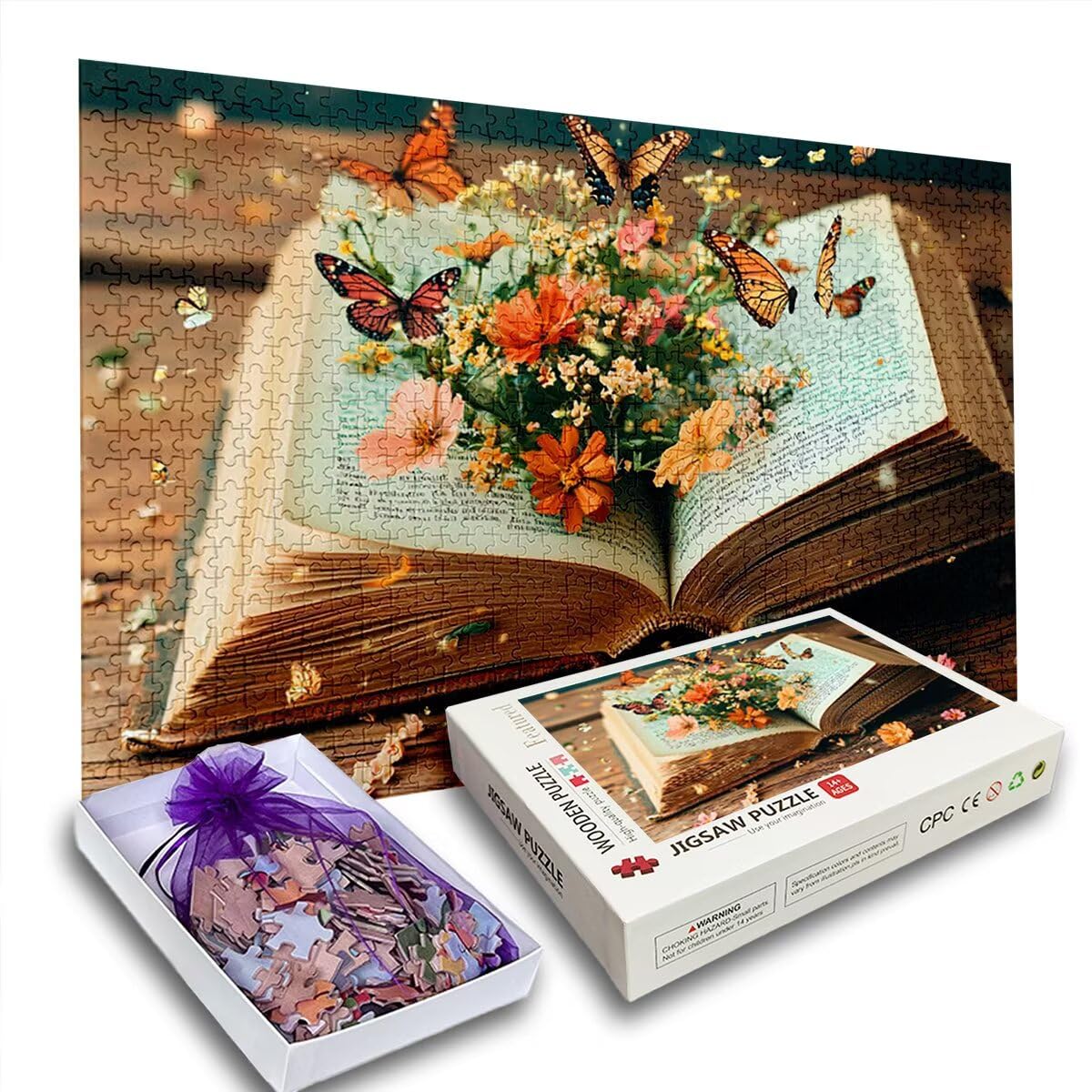 Puzzle 2000 elementów, magiczna książka puzzle dla dorosłych, gra edukacyjna z pudełkiem na prezent dla dorosłych, rodzinne gry edukacyjne, łamacz głowy na Boże Narodzenie dekoracje do domu, prezent