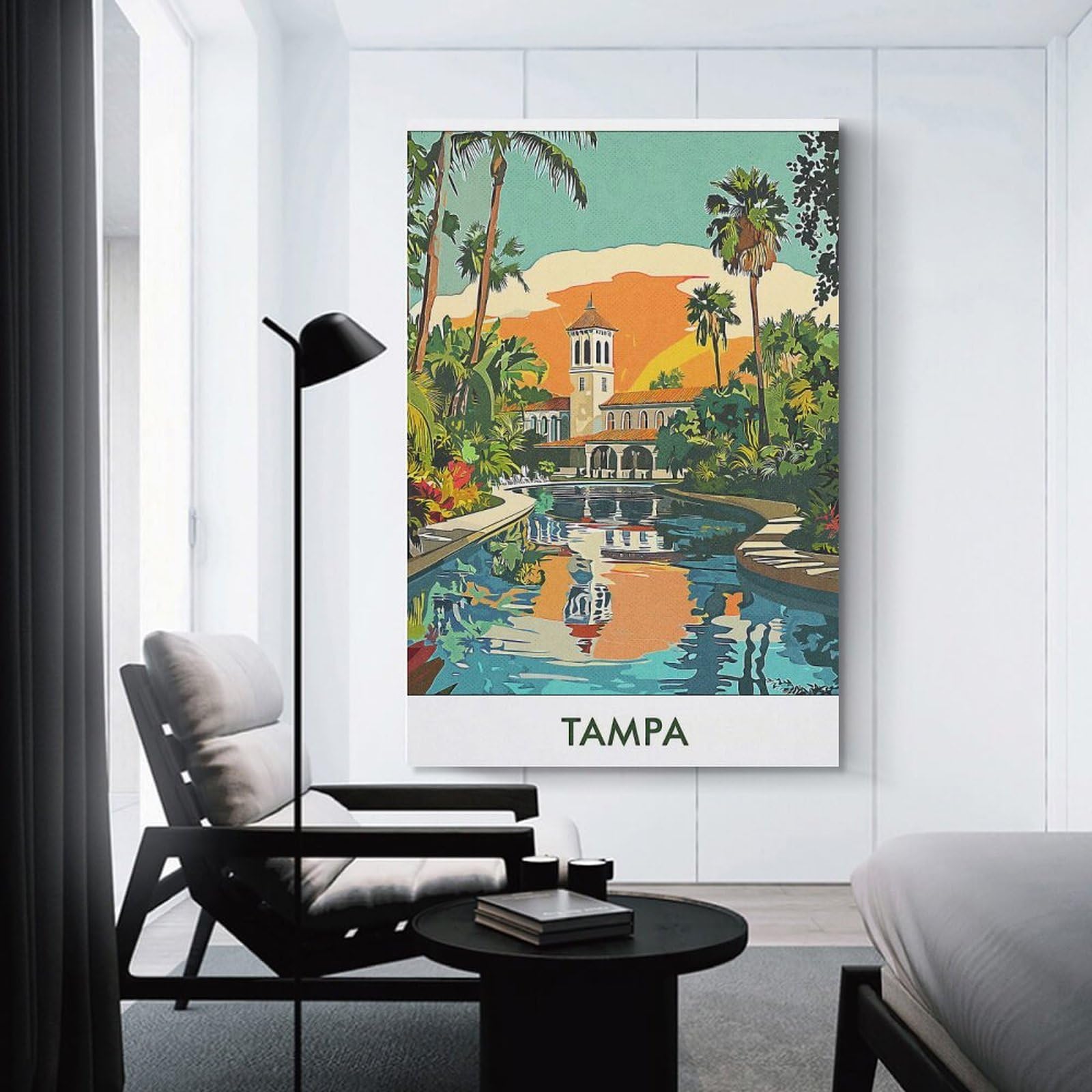 Junmoney Tampa Vintage Wall Art Print, 24x36inch(60x90cm), for Study, Office Or Focused Interiors, Home Office Artwork with Decorative Appeal