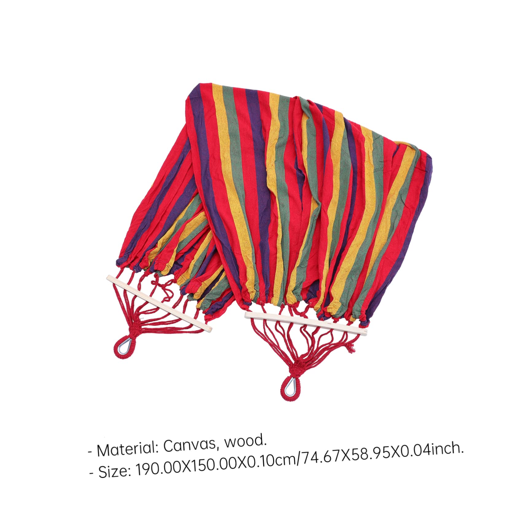 Hamac Double de Camping Rayé en Toile Bois, Portable