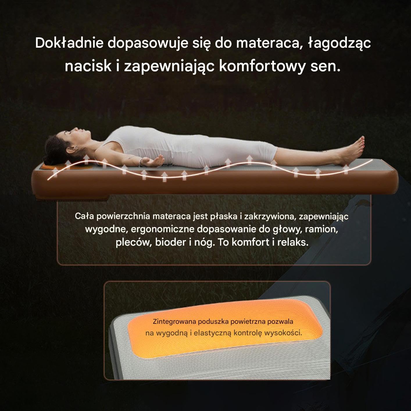 Karimata Samopompuj?ca, 15 cm Grubo?ci Materac Kempingowy, Wbudowana Pompa Sk?adane Pod?o?e Do Namiotu Podró? Pla?a