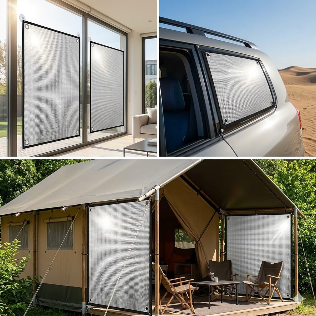 Sonnenschutzfolie Fenster Innen und Außen: 8mm Hitzeschutzfolie mit Saugnapf, UV-Schutz Fensterfolie & Aluminiumfolie Isolierfolie, Sichtschutz für Heimbüro, Garage(85x200cm) Küche, Haushalt & Wohnen