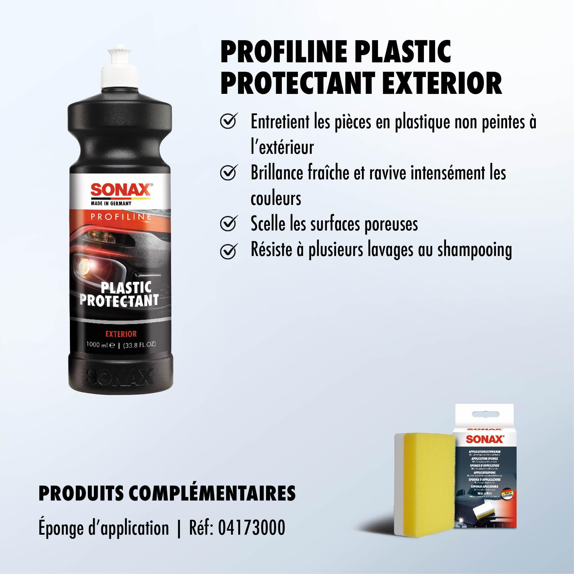 SONAX Eponge D'Application Polish & Cire - 1 Pièce - Côté Prise Et Côté Application Extra-Fin