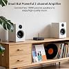 Inwa Amplificador de Audio Bluetooth Estéreo, 200W Doble Canal Mini Receptor Hi-Fi Estéreo, Amplificador de Potencia 2.0CH con HDMI(ARC), Óptico, Coaxial, USB, RCA para Altavoces de Hogar 100W x 2 con Pantalla LED, Control de Graves/Agudos 3