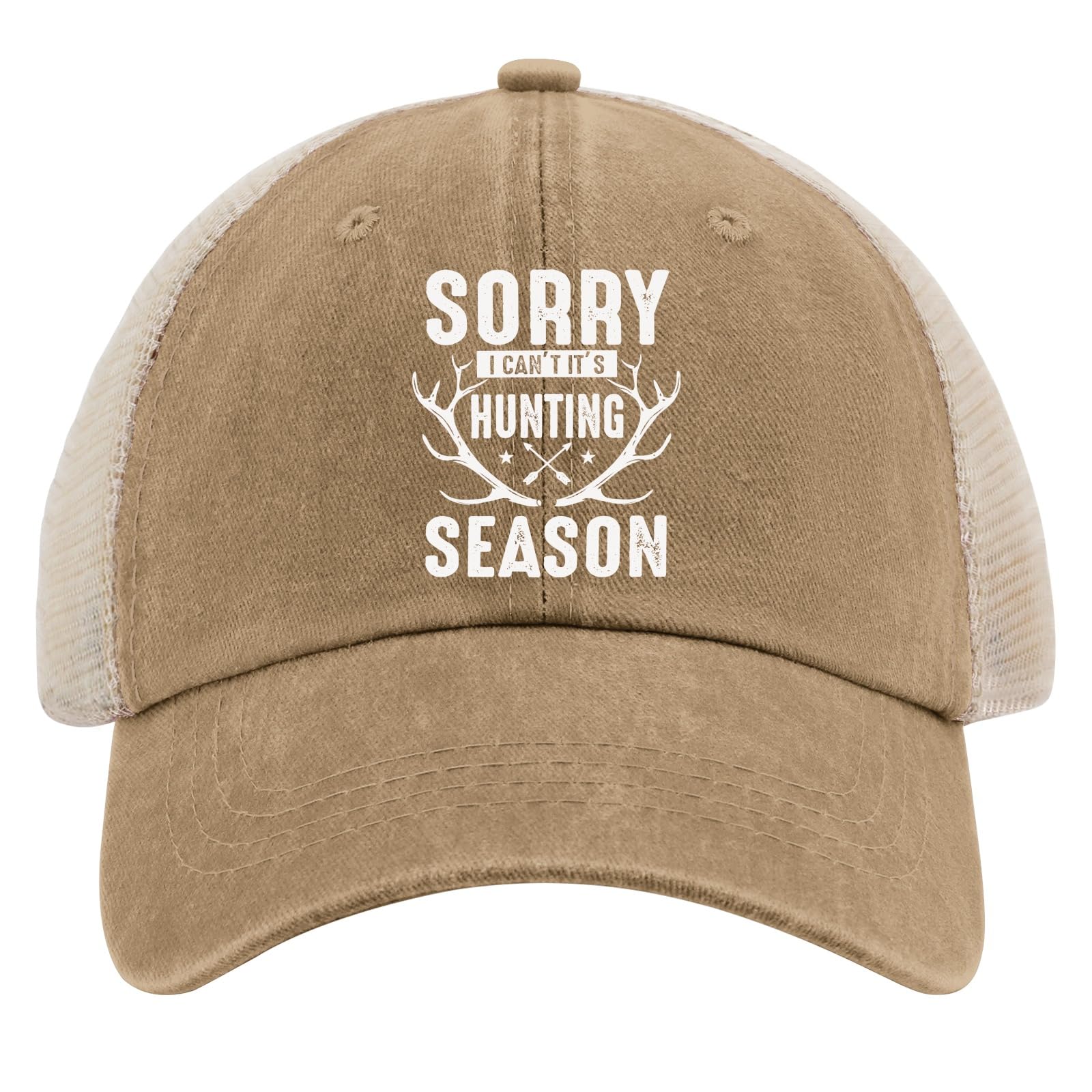Sorry I Can't It's Hunting Season Hats for Men Baseball Caps Funny Washed Hiking Hats Breathable