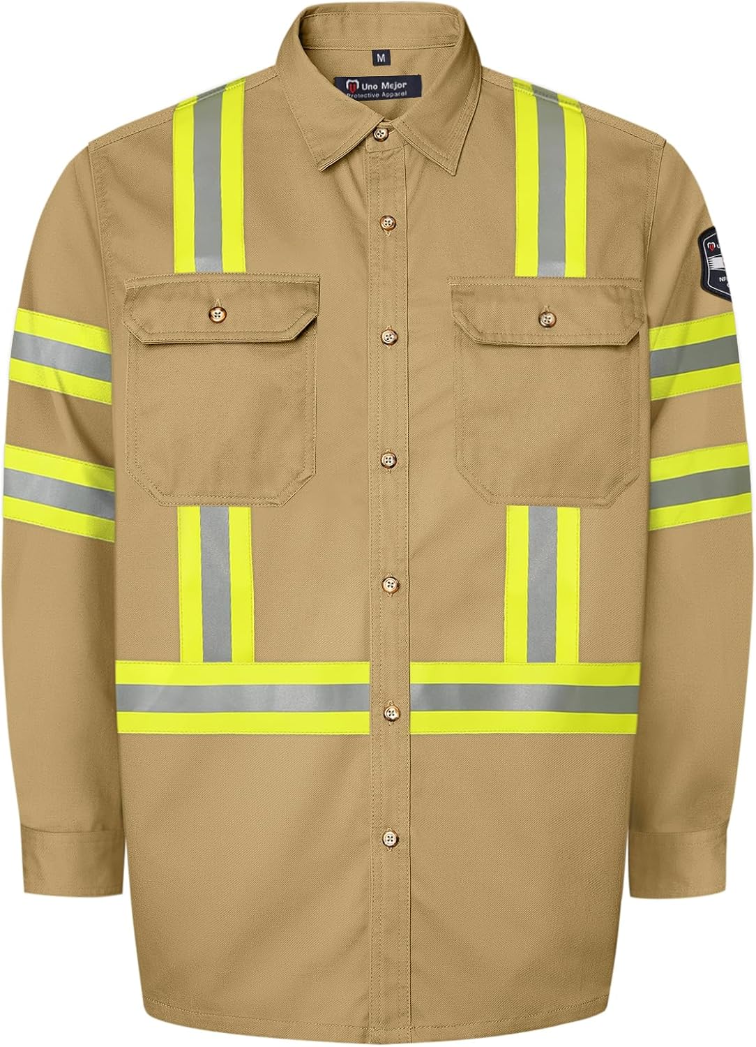 Welding Jacket 7.5oz FR Shirts for Men, Flame Resistant Mens FR Shirts with Reinforced Sewing, Durable Men's Fire Retardant Welding Shirts for Men, Meets NFPA2112, Navy-ZRND S