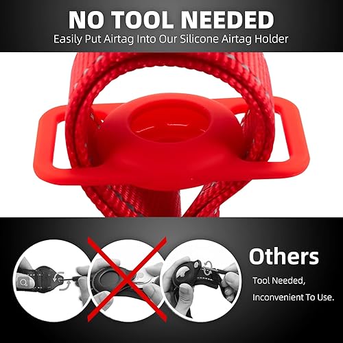 Miniatura 3 de Collar reflectante AirTag para perro, compatible con Apple AirTag, collar de nailon para cachorros y gatos con soporte de silicona AirTag para