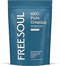 Creatine Monohydrate Powder | 100% Pure Micronised Creatine Monohydrate | Easily Dissolves | Unflavoured | Vegan | Lab-Tested | 60 Servings | Free Soul