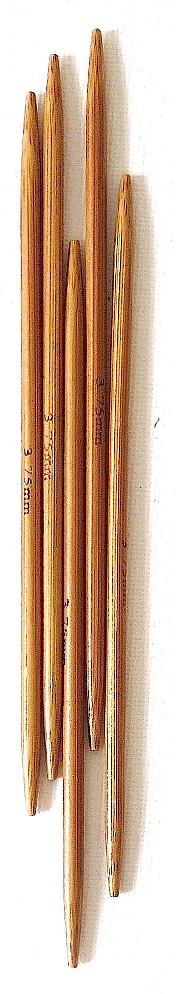 Adf Tm Carbonized 5'' (13Cm) X 3.75Mm Double Pointed Bamboo Knitting Needles 5Pcs