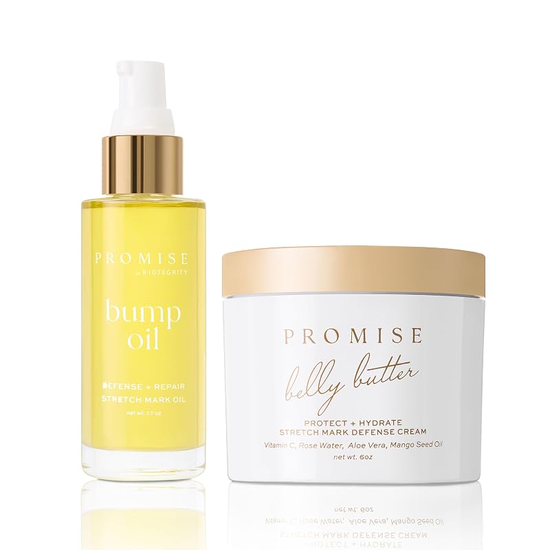 Promise Prenatal Kit de cuidados da pele com manteiga corporal e óleo corporal, 2 itens
