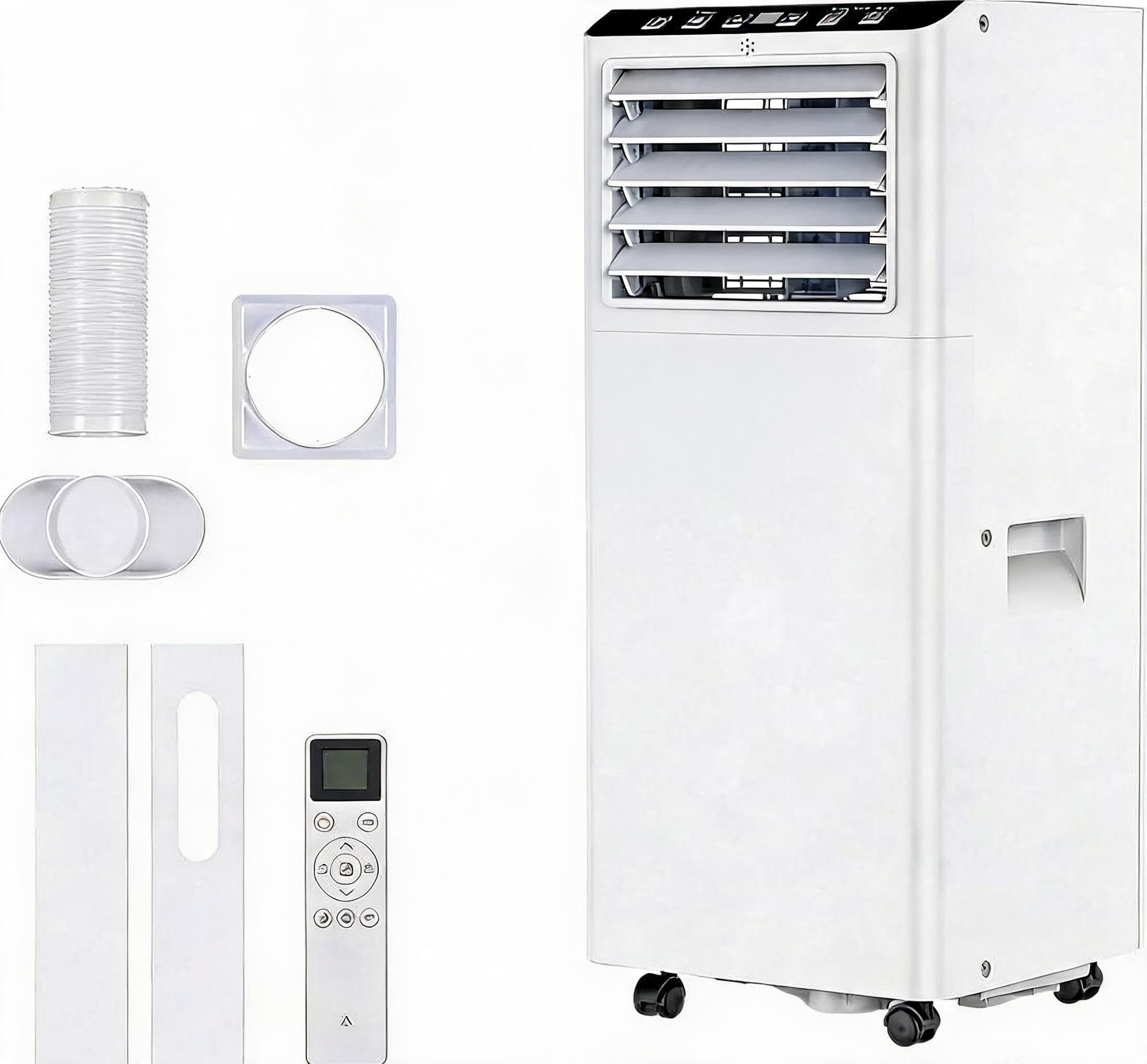 Aptliton Portable Air Conditioner 7000 BTU, Mobile Air Conditioning Unit, Quiet <55dB Aircon with Cool Fan Dehumidifier & Sleep Mode, for Room Up to 30 M², R290 Refrigerant, 24H Timer Remote