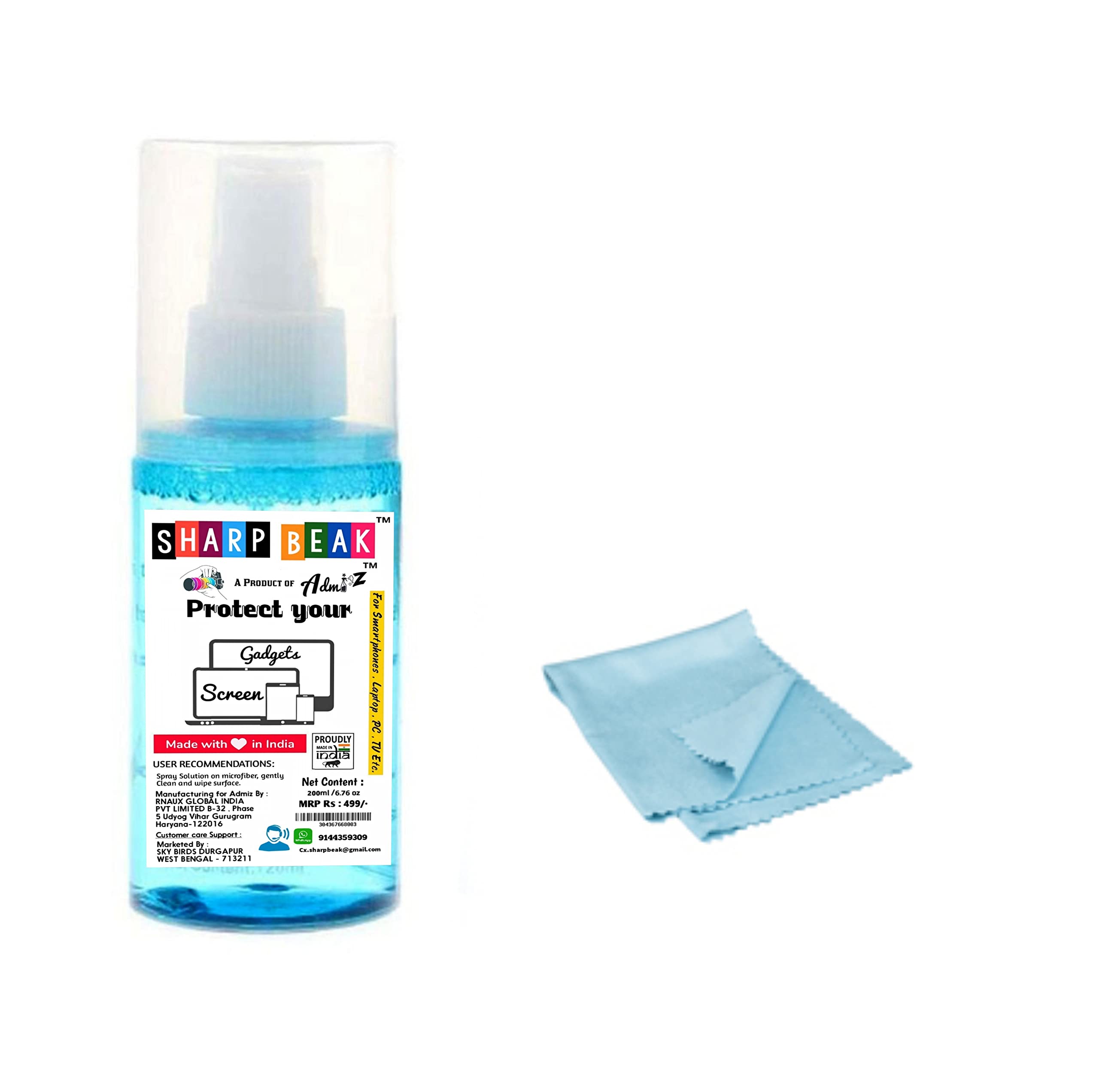 Admiz® Screen Cleaner Kit for Mobile, LED, Computer Monitor, Laptop, and iPad Screens - 200Ml (Pack of 1) Touchscreen Devices Including - Smartphone, Tablet, e-Reader, Keyboard, Mouse. (B0B647M4N2) Amazon Price History, Amazon Price Tracker