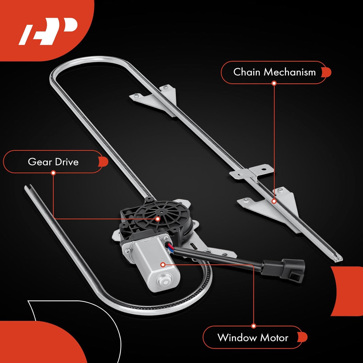 A-Premium Power Window Regulator with Motor Compatible with Kenworth T660 06-18 T680 13-18 T800 06-14 W900 2006-2020 Front Right Passenger Side