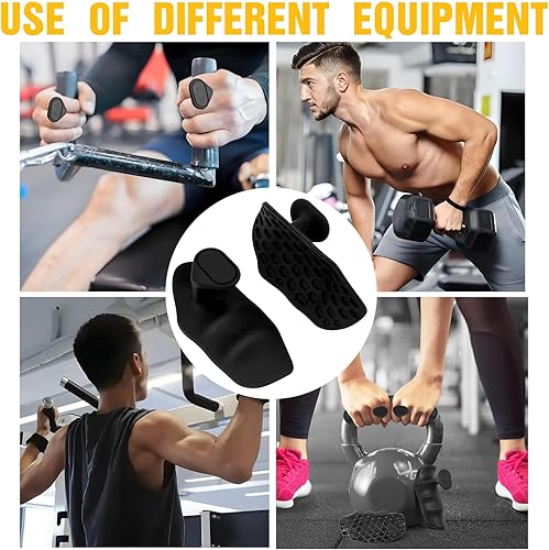 Miniatura 7 de Agarres antideslizantes para levantamiento de pesas, almohadillas de goma para entrenamiento y ejercicio, protectores de palma