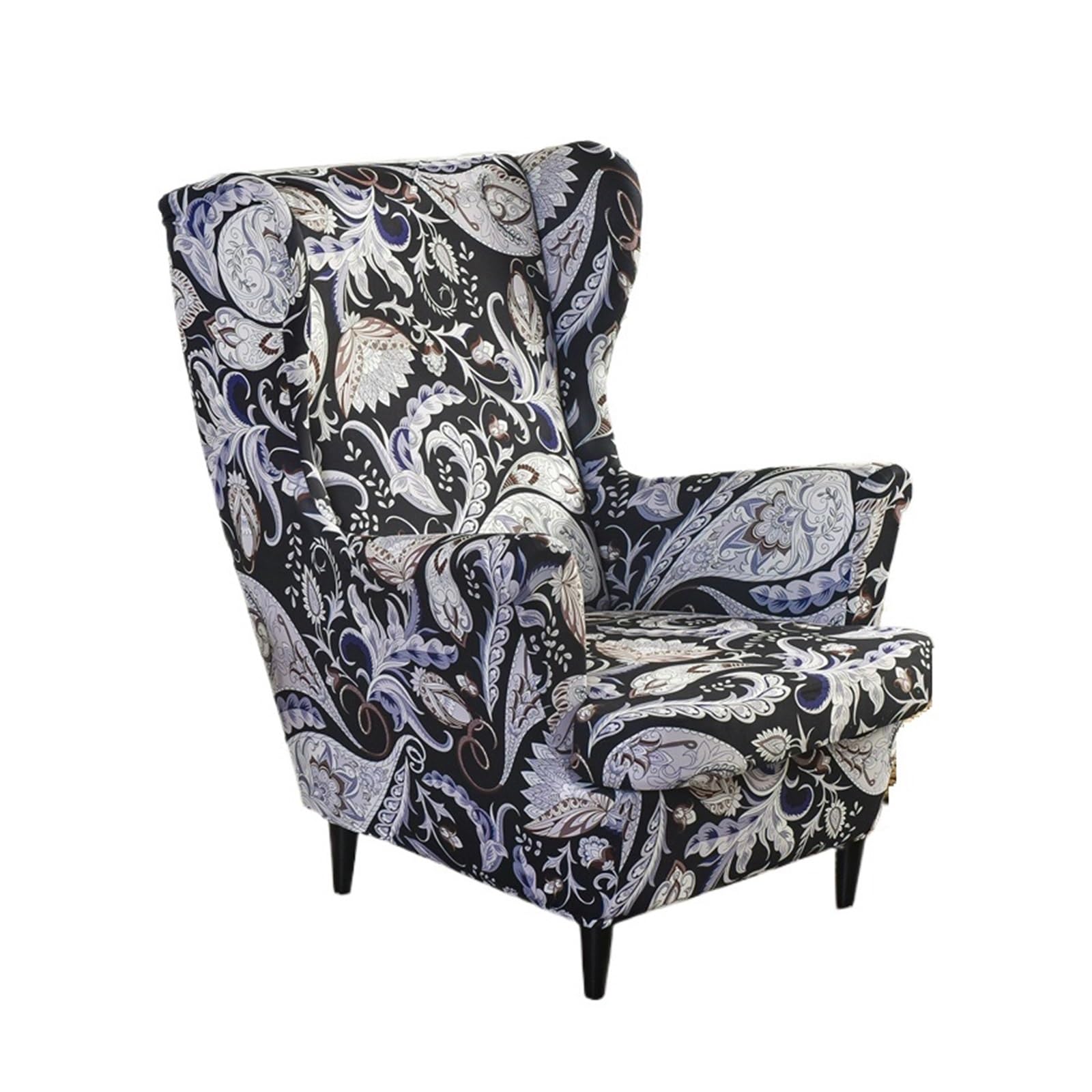 GCYEIDMA Wing Chair Slipcover Wing Chair Cover Stretch Armchair Relax Sofa Slipcovers with Seat Cushion Footstool Covers(A14 wing chair cover)