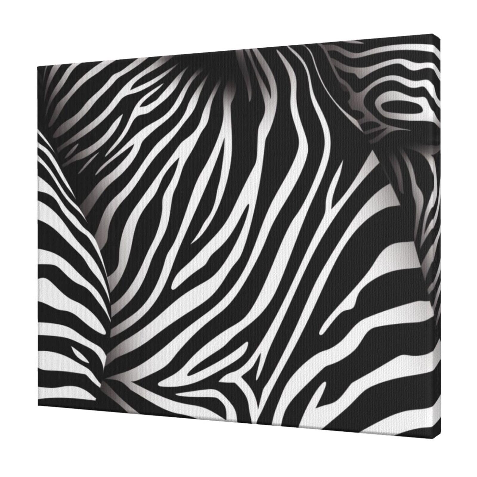 YKLJG Zebra Print Printed Wall Art Canvas Prints 60x50 CM Wooden Framed Picture Painting Artwork for Bedroom Kitchen Home Office Decor