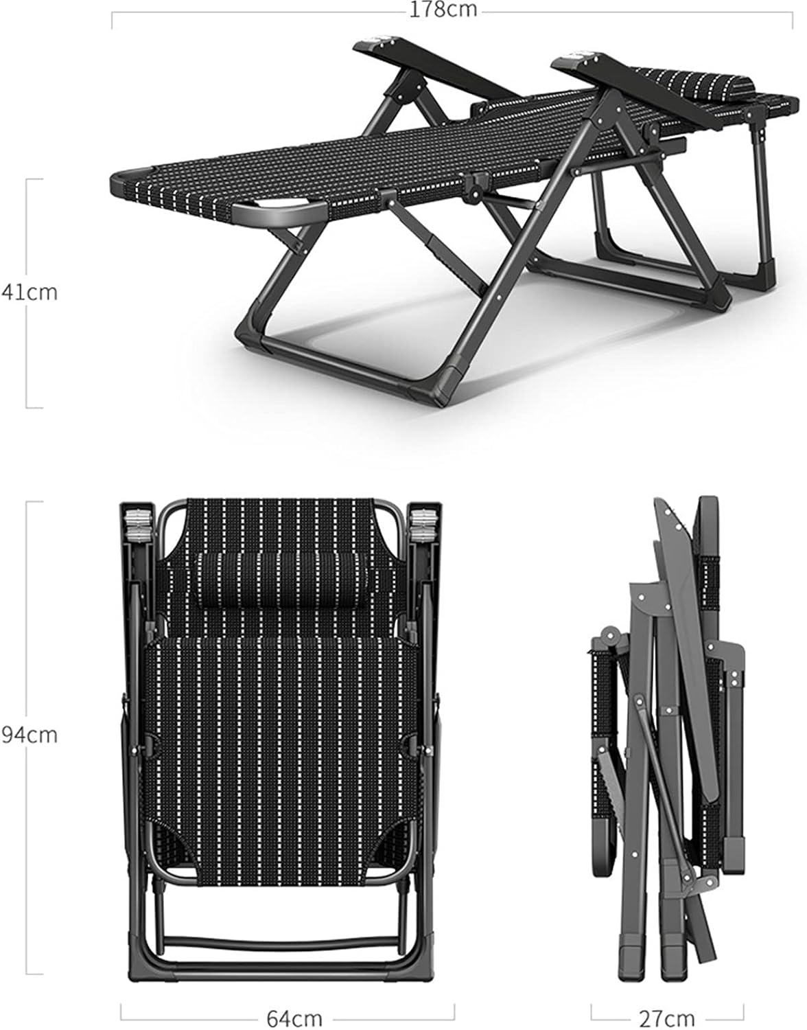 Recliner Chair,Outdoor Sun Lawn Chair,Lounge Chair Patio Folding Camping Chair,Reclining Patio Chairs with Age omic,Ideal Outdoor Recliners, Be,STYL