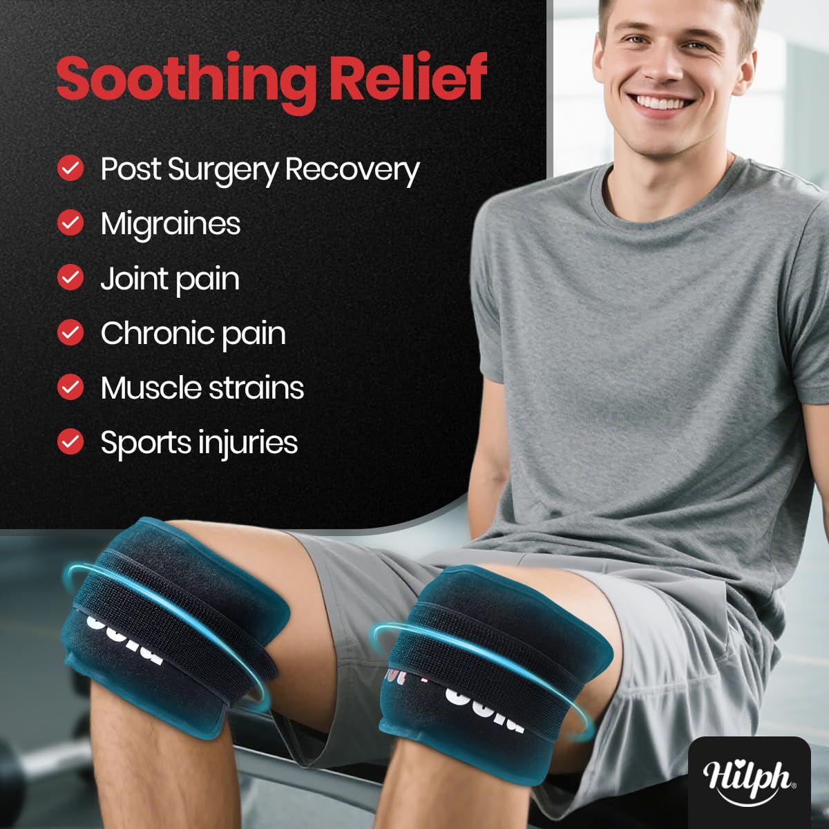 Hilph Compresa de Hielo de Gel Reutilizable, 2 Compresas de Hielo para Terapia de Calor y Frío para Lesiones, Almohadilla de Gel Caliente Frío para Cara, Cabeza, Ojos Cansados, Muelas del Juicio
