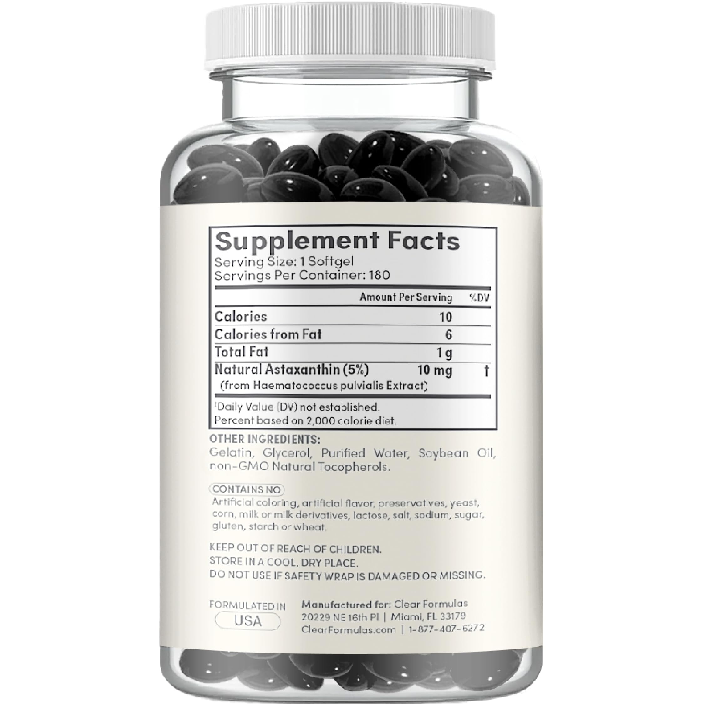 Algae Based Astaxanthin Supplement - Rapid Release Astaxanthin 10mg Non-GMO Super Potent Antioxidant and Carotenoid for Skin Immunity and Eye Health Support - Made in a cGMP US Lab (6 Month Supply) — Amazon image 3