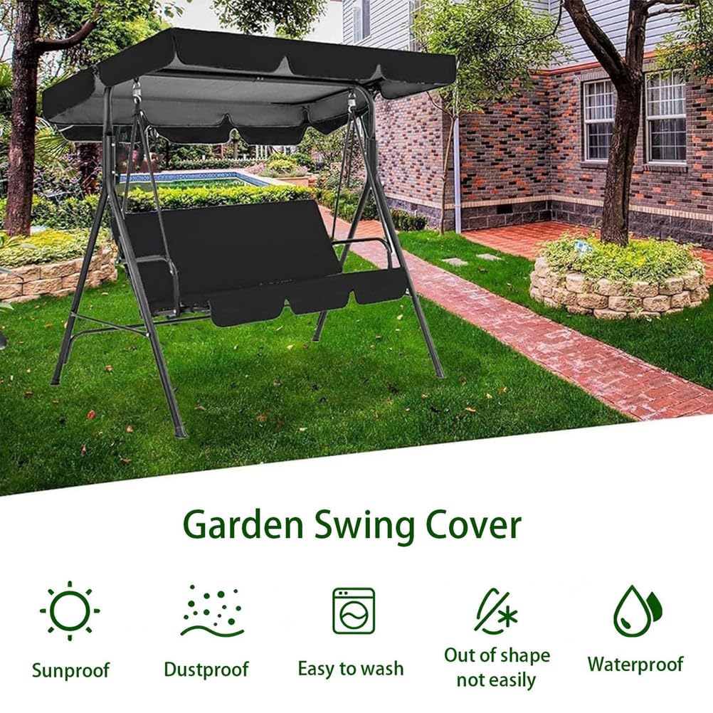 Telo di copertura impermeabile in poliestere per altalena da giardino a 3 posti, ricambio per altalena Hollywood, dimensioni 249 x 185 x 18 cm