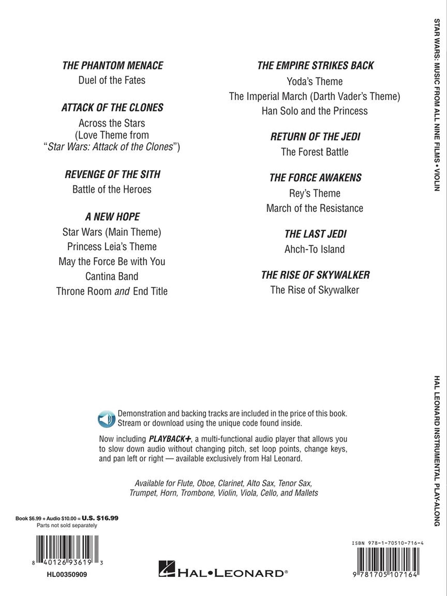 Star Wars: Music From All Nine Films (Star Wars - Instrumental Play-Along, Violin)