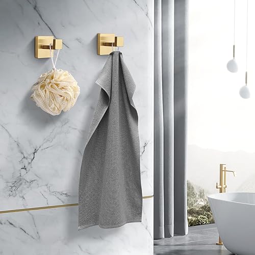 Miniatura 3 de Ganchos para toallas, gancho para bata, gancho para abrigos, acero inoxidable, resistente, para baño, cocina, dormitorio, paquete de 2 unidades,