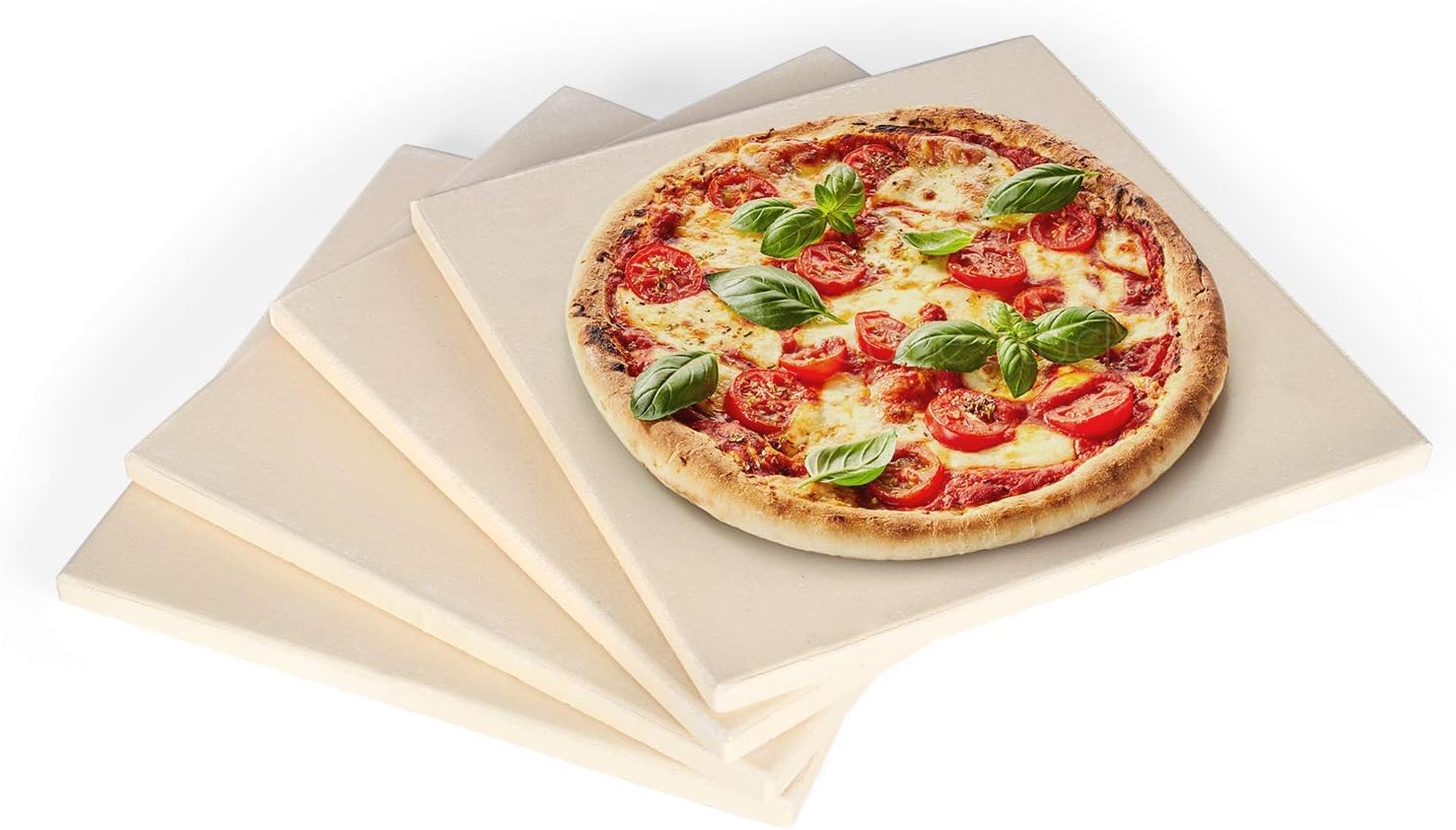 Rustler Square Pizza Stone Set of 4 โ 19 x 19 cm made of Cordierite