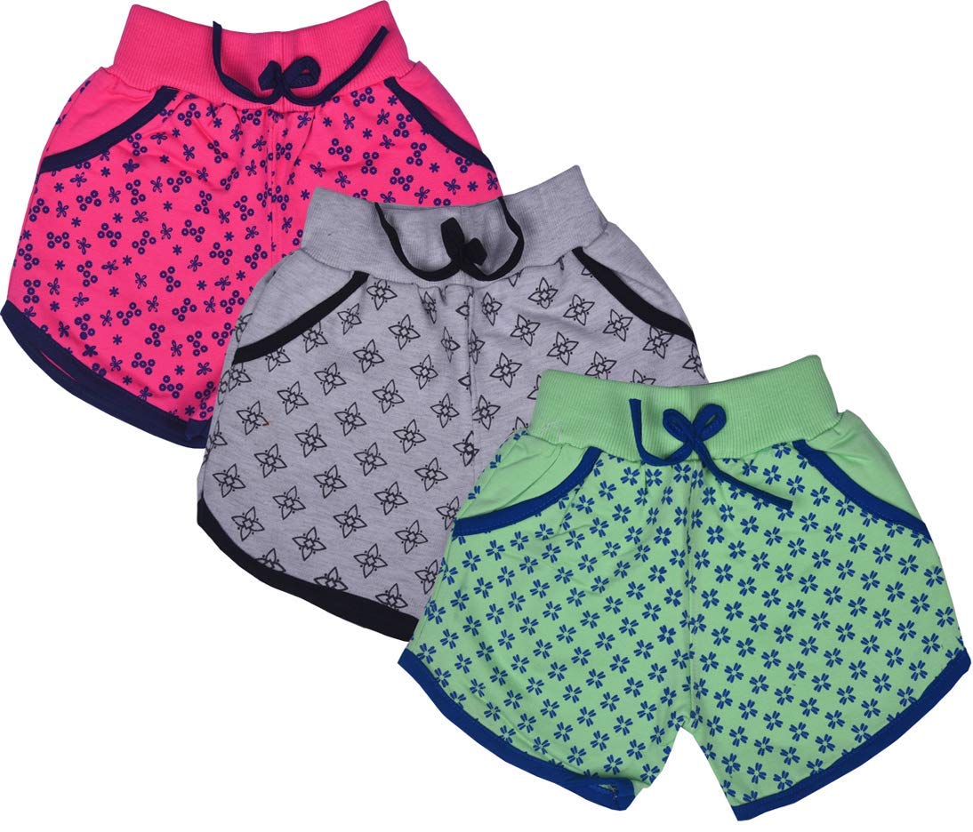 HEMAKAS CLOTHIGS Baby Girls Running Shorts (Pack of 3)