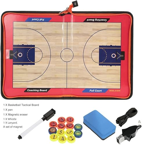Miniatura 6 de Tabla de entrenamiento de baloncesto Tácticas de estrategia Portapapeles con silbato de árbitro de entrenador