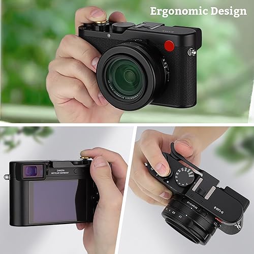 Miniatura 2 de Haoge Metal Thumb Up Grip para Leica D-LUX 8 Cámara Digital AccesoriosTHB-D8B Zapata Caliente Pulgar Arriba Soporte de Soporte
