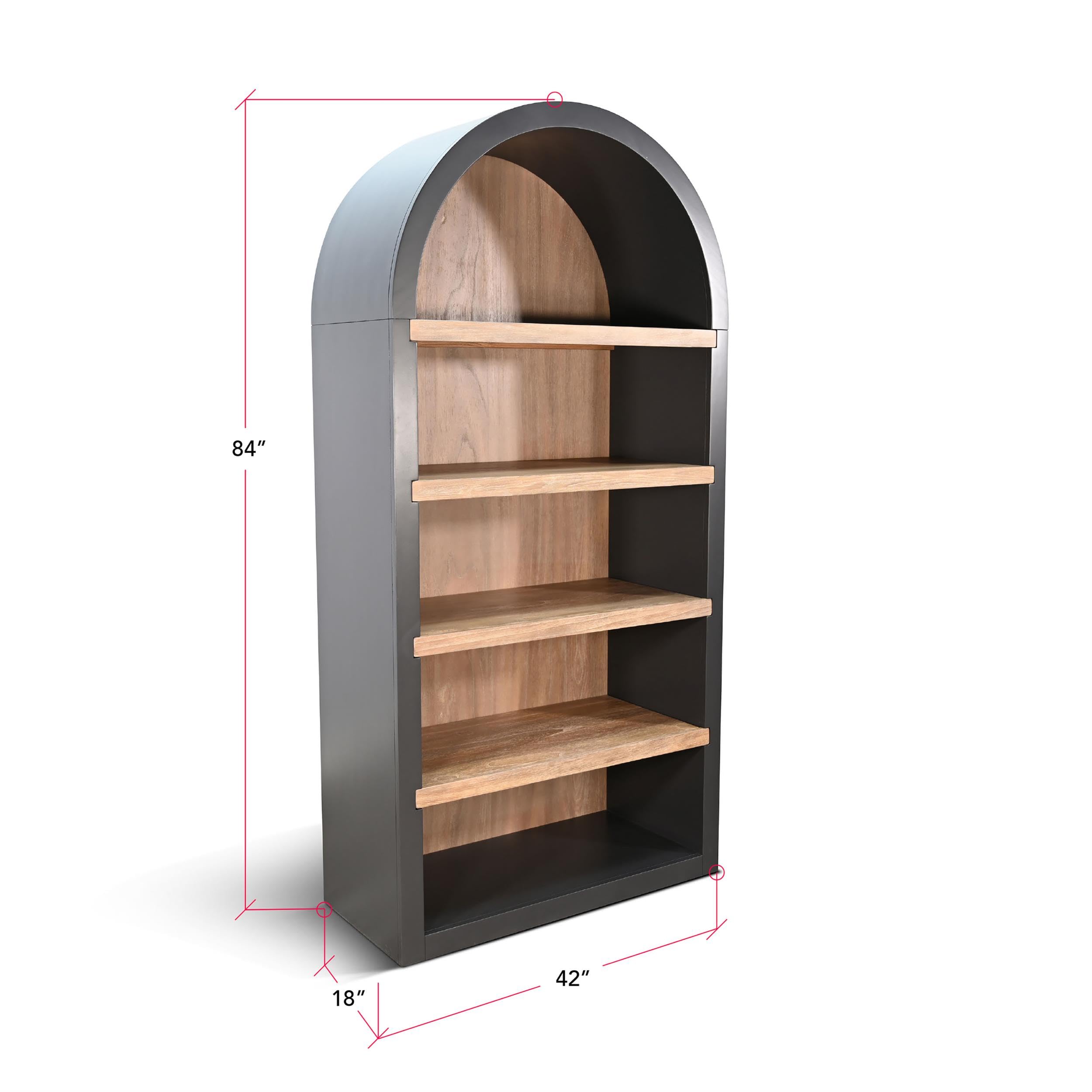 Amazon.com: Sunny Designs Logan Arched Solid Wood Bookcase, 84