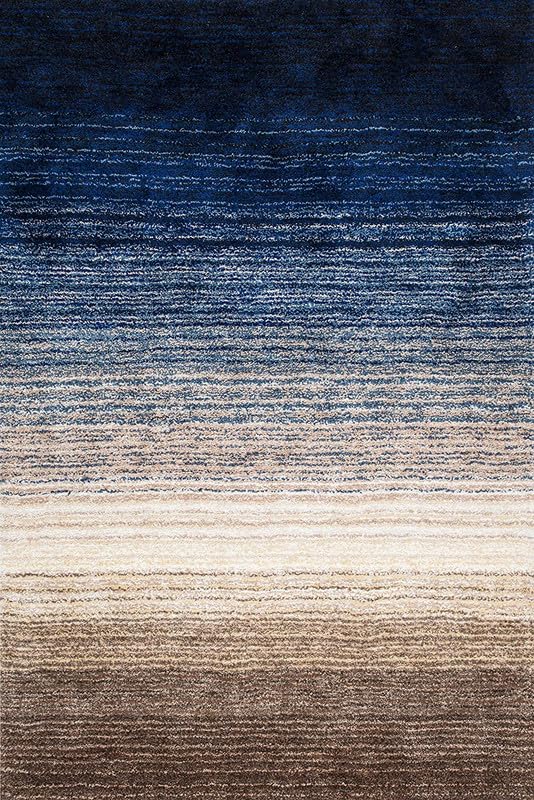 Image of Shaggy Area Rug - Extra Plush Luxury Carpet, Super Soft & Cozy Feel| Perfect for Living Room, Bedroom, and Stylish Home Decor- Navy Multi (8 x 11 ft)