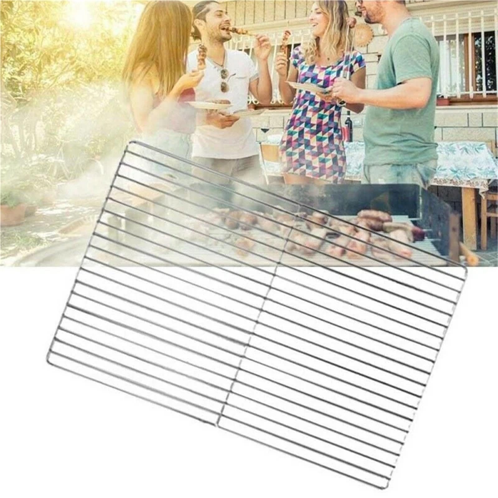 Rejilla Barbacoa Barbecue Grill Net Stainless Steel Rack Grid Grate Replacement for Camping Kitchen(30x45cm)