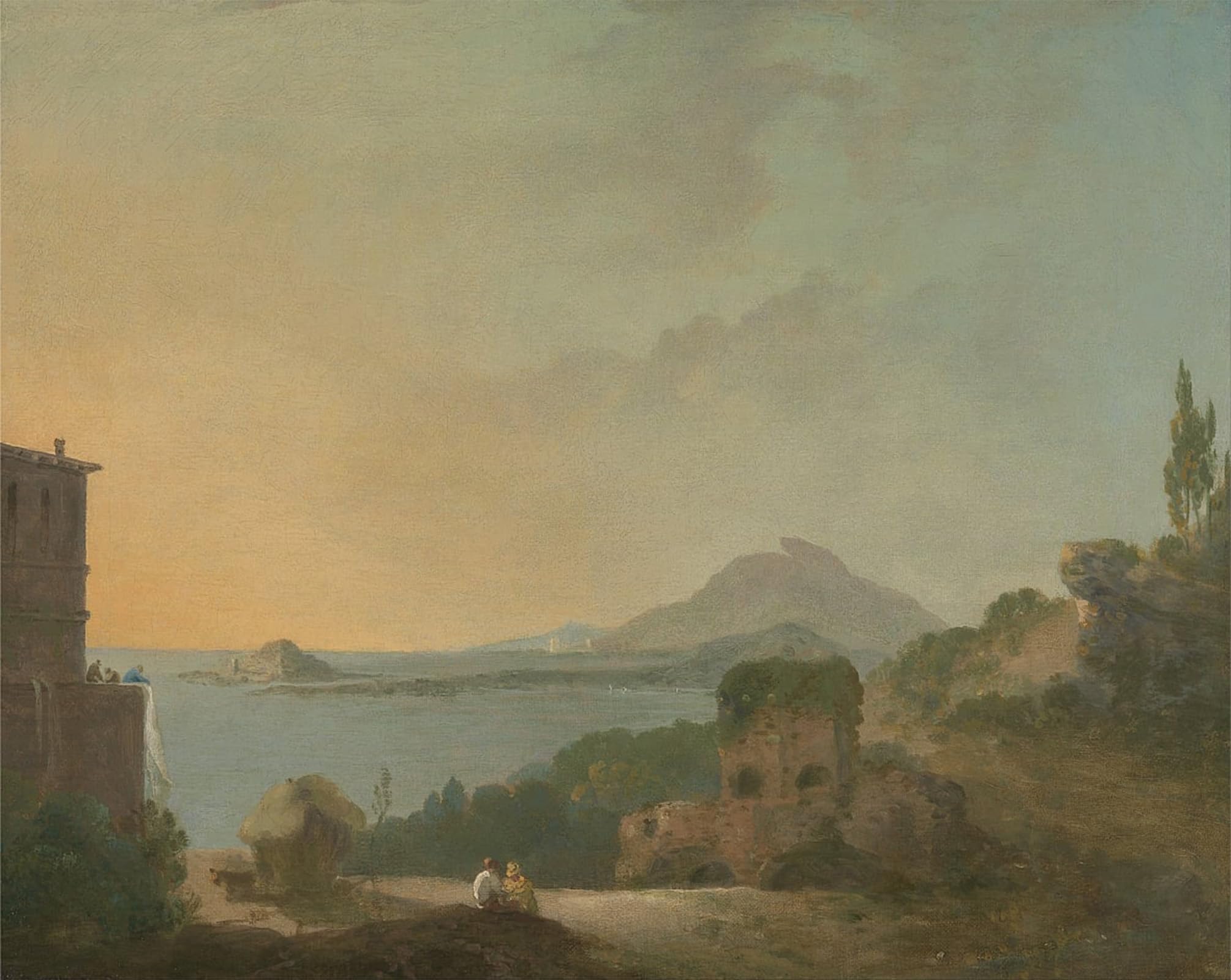 POSTERIIk Vintage Print Pop Art Landscape Artwork Ciceros Villa and the Gulf of Pozzuoli by Famous Artist Art Prints for Office Home Decor 60x90cm