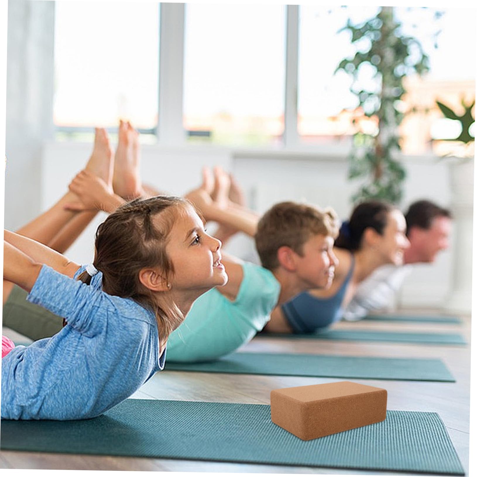 Bloque de Yoga de Corcho Alta Densidad, 1 Pieza, Caqui | Antideslizante, Ligero y Portátil, para Fitness y Niños, Mejora Equilibrio y Flexibilidad
