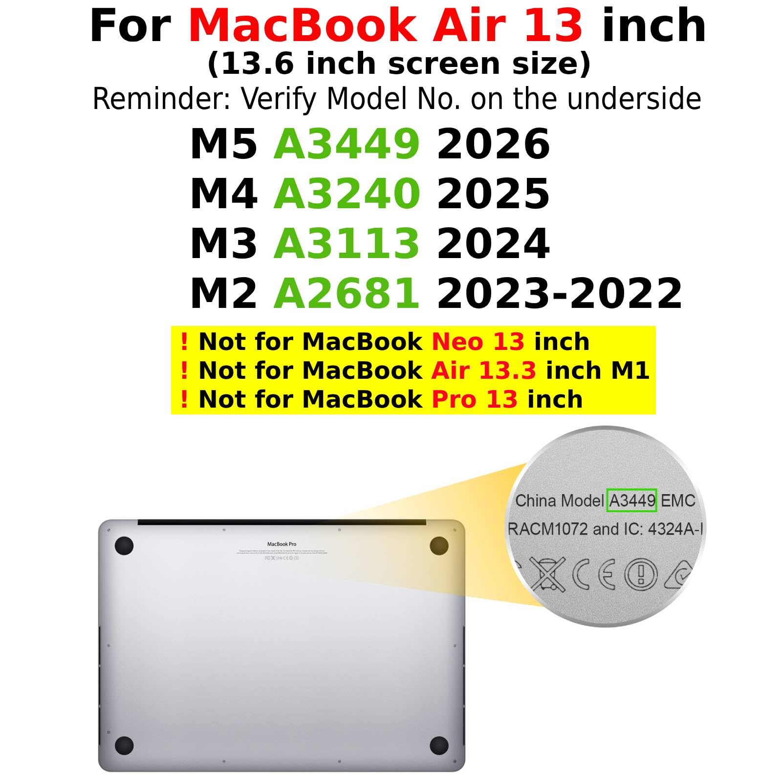 Amazon.co.jp: KAIJIAbox MacBook Air 13.6インチ ケース M4 M3 M2
