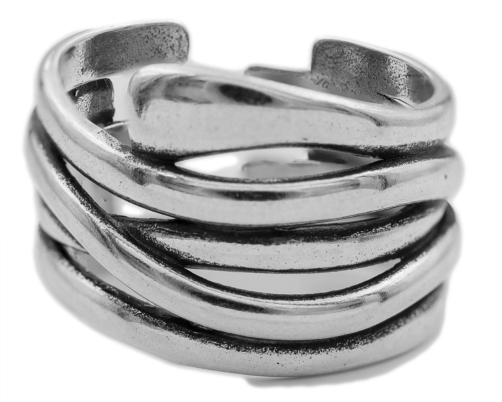 Anello In Argento 925 Regolabile Aperto R0710 - Foto 13