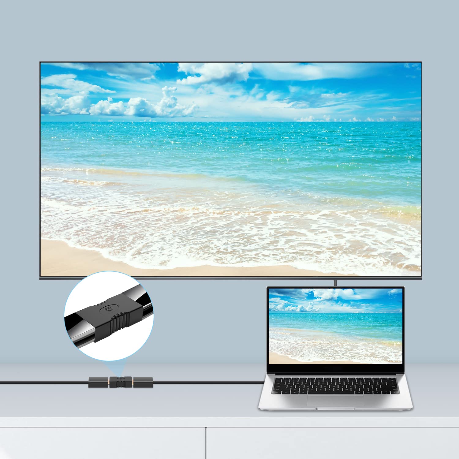 Adaptateurs DisplayPort Femelle 4K - Pack De 2 Rallonges DP Plaqué Or