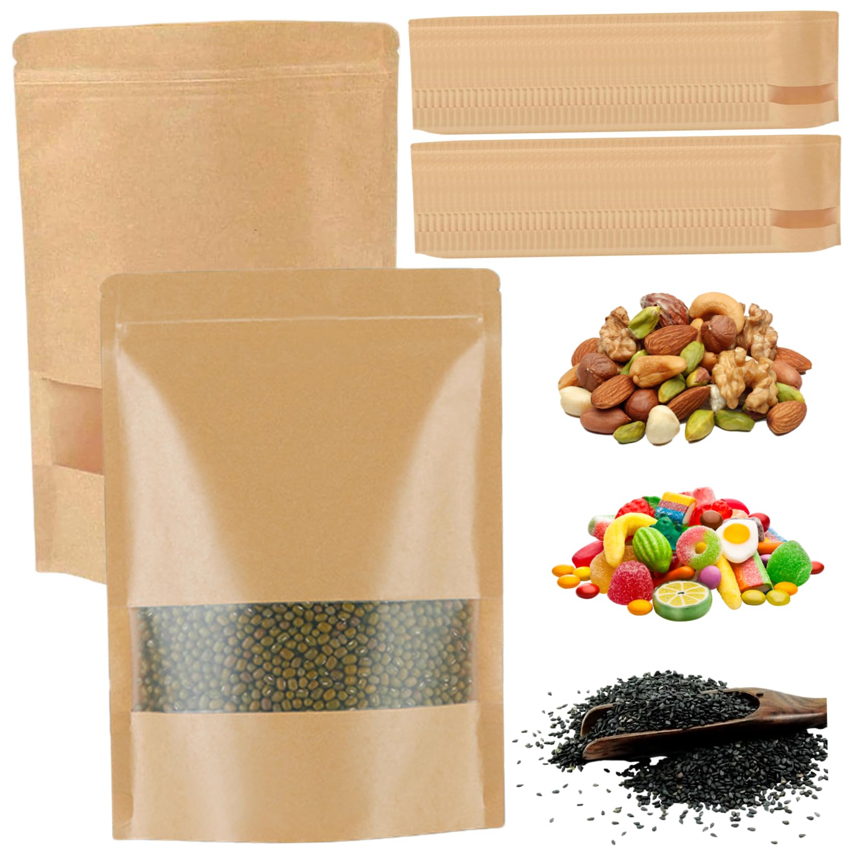 Bolsas de papel para alimentos con ventana herméticas para evitar humedad en la despensa