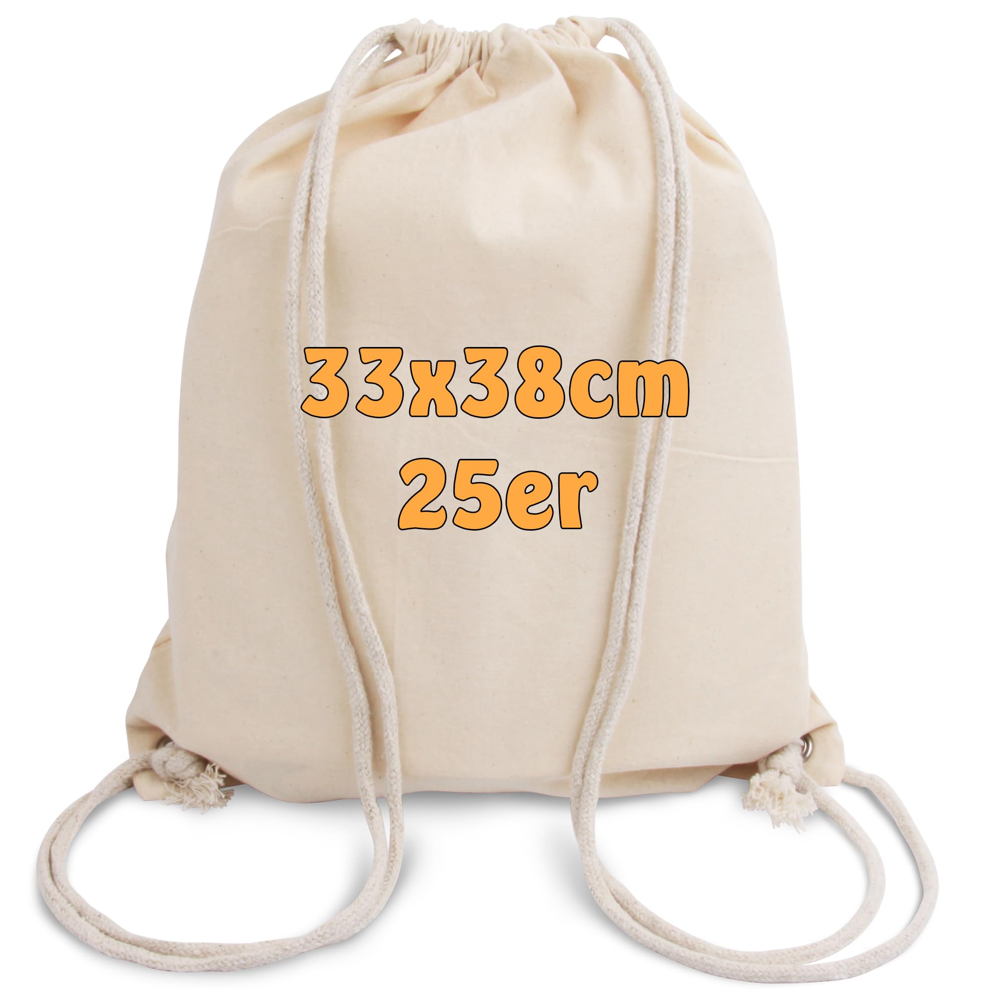 Cottonbagjoe Mochila de algodon para ninos, 25 piezas, Öko Tex 100