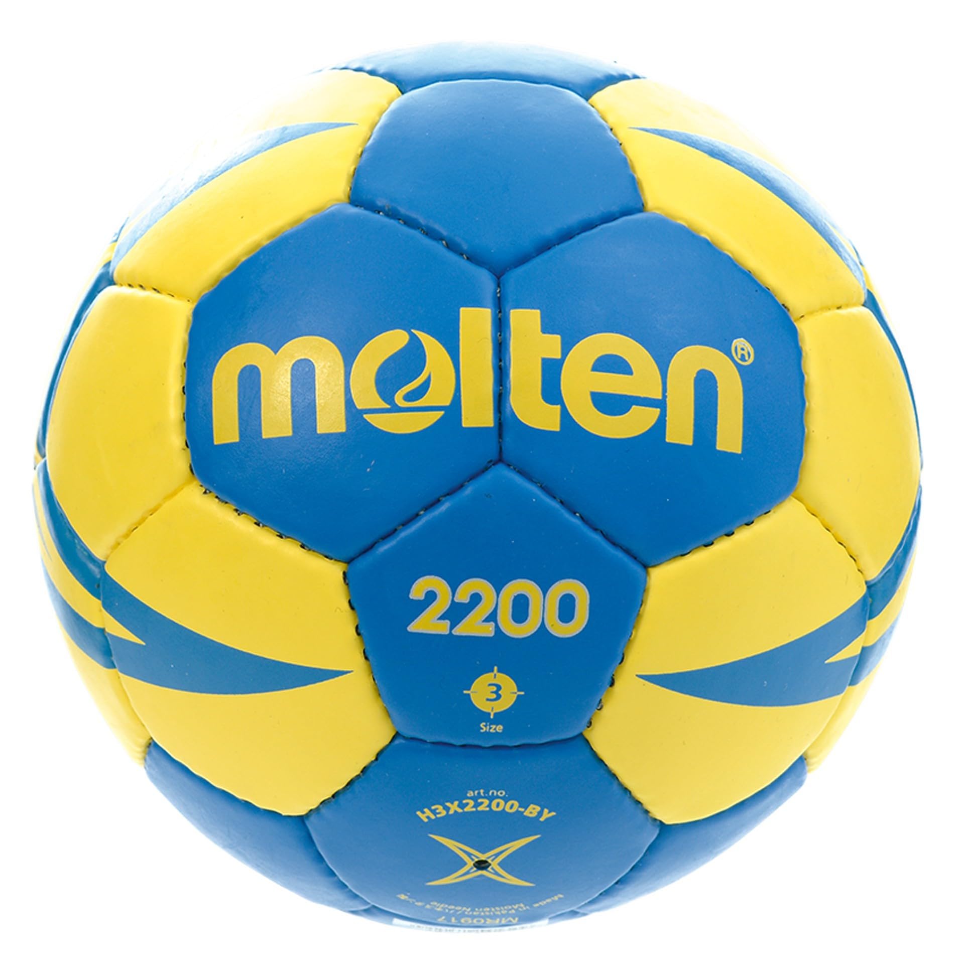 Molten H3X2000 Balón de Balonmano, Azul Amarillo Dorado