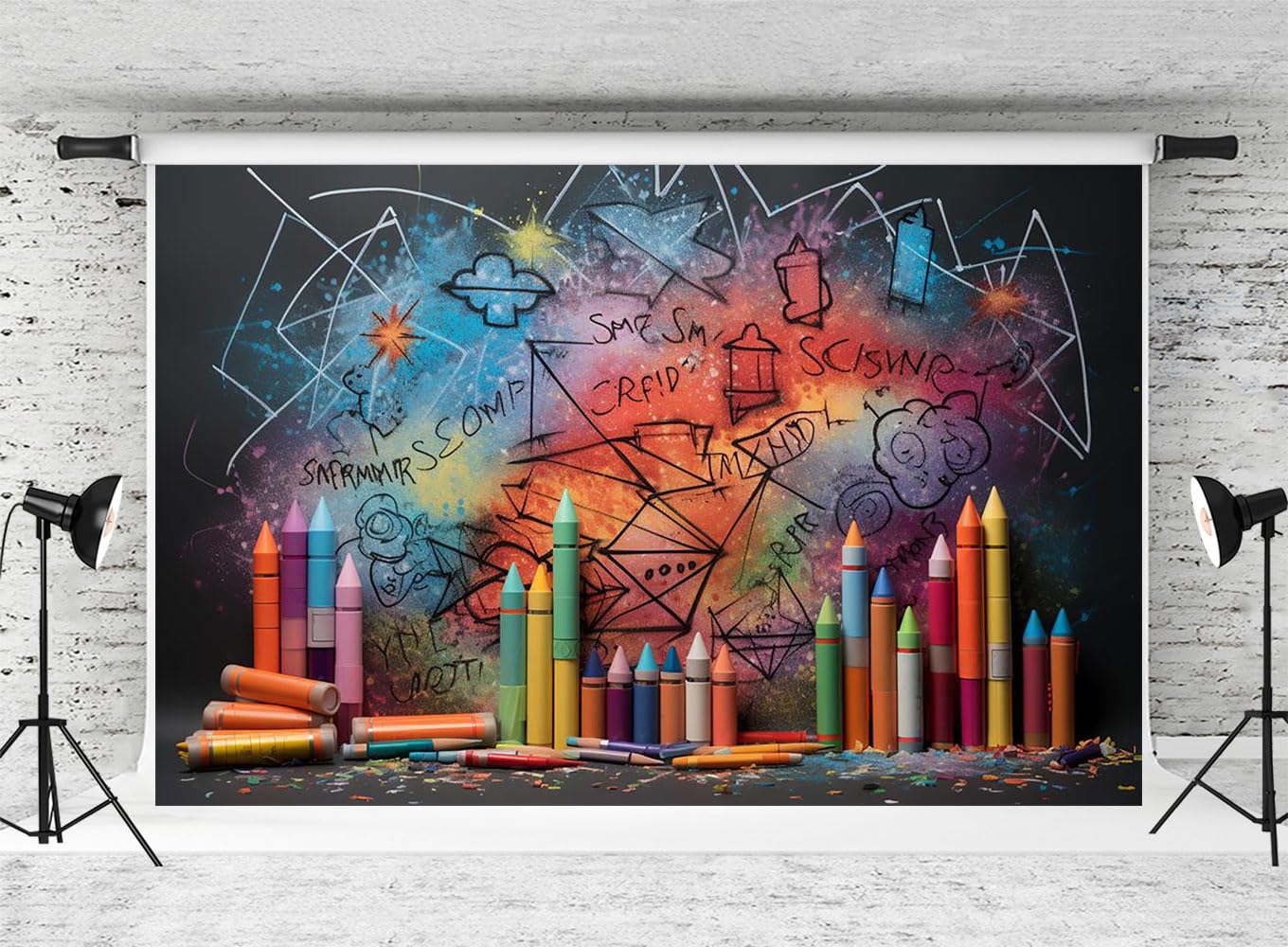 Kate 3x2m/10x6.5ft Fond Photo Photographie de Rue Graffiti Art Toile de Crayon Fond de fête décoration de Studio Photo arrière-Plans Shooting Photo Enfants