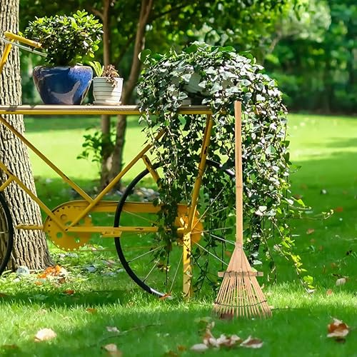 Miniatura 6 de Rastrillo de jardinería de mano para recolección de hojas, herramienta de rastrillo con dientes para el cuidado del césped y el jardín, ideal para
