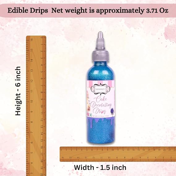 Confect Edible Night Shine Navy Drip for Cakes & Cupcakes Premium Cake Decorating Drip for Doughnuts, Desserts & Pastries Vibrant Navy Blue Edible Drizzle 3.71 Oz