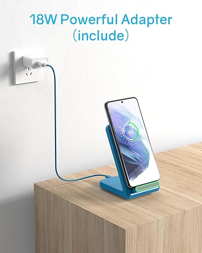 Miniatura 5 de Cargador inalámbrico, soporte de carga inalámbrica rápida de 15 W [adaptador incluido], compatible con iPhone 15 14 13 12 11 Pro Max XS XR X 8