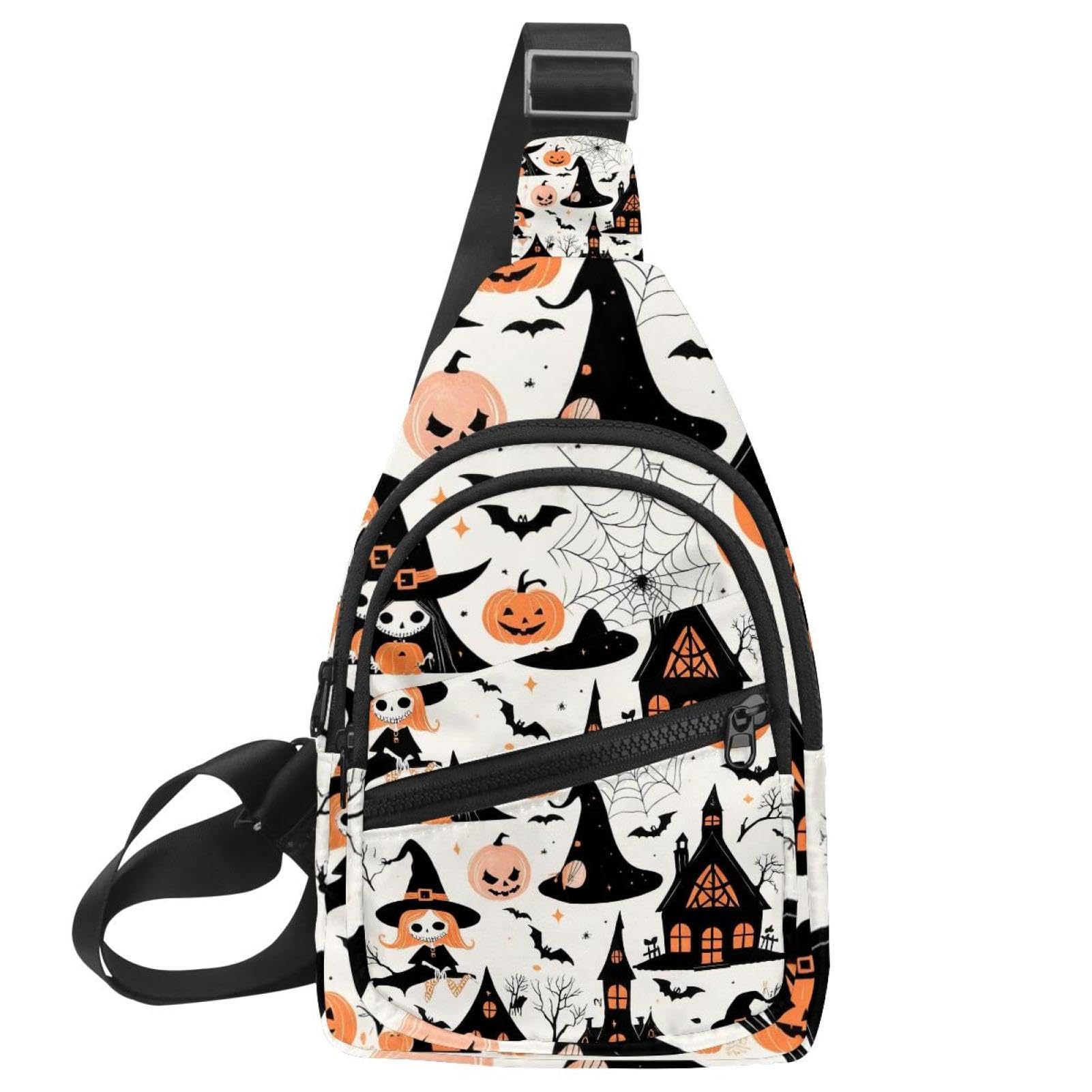 Sac à dos banane Happy Halloween au design multicolore compact 30x18cm