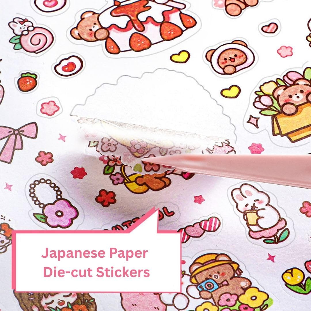 Kmcho Kawaii Stickers Set for Kids and Teens, Creative Stickers Set for Scrapbooking and Journaling, Cute Waterproof Vinyl Decals for Laptops, Water Bottles, Notebooks, Crafts 3