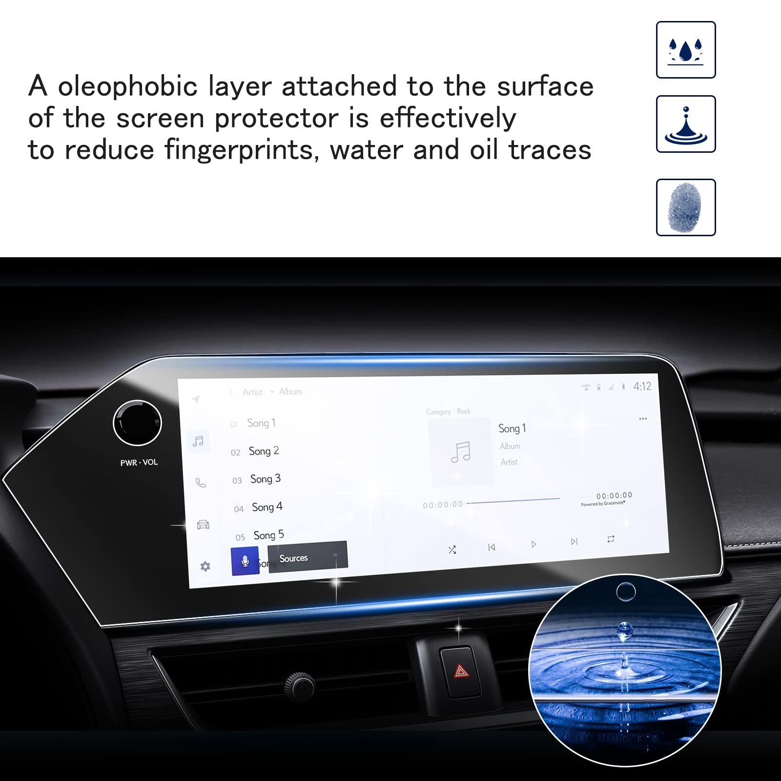 SHAOHAO for 2023 Lexus Screen Protector, Car Touch Screen Protector for 2023+ Lexus UX 12.3 In Stereo Navigation Touchscreen Protector GPS Display Screen Protective Film for Lexus UX 2023