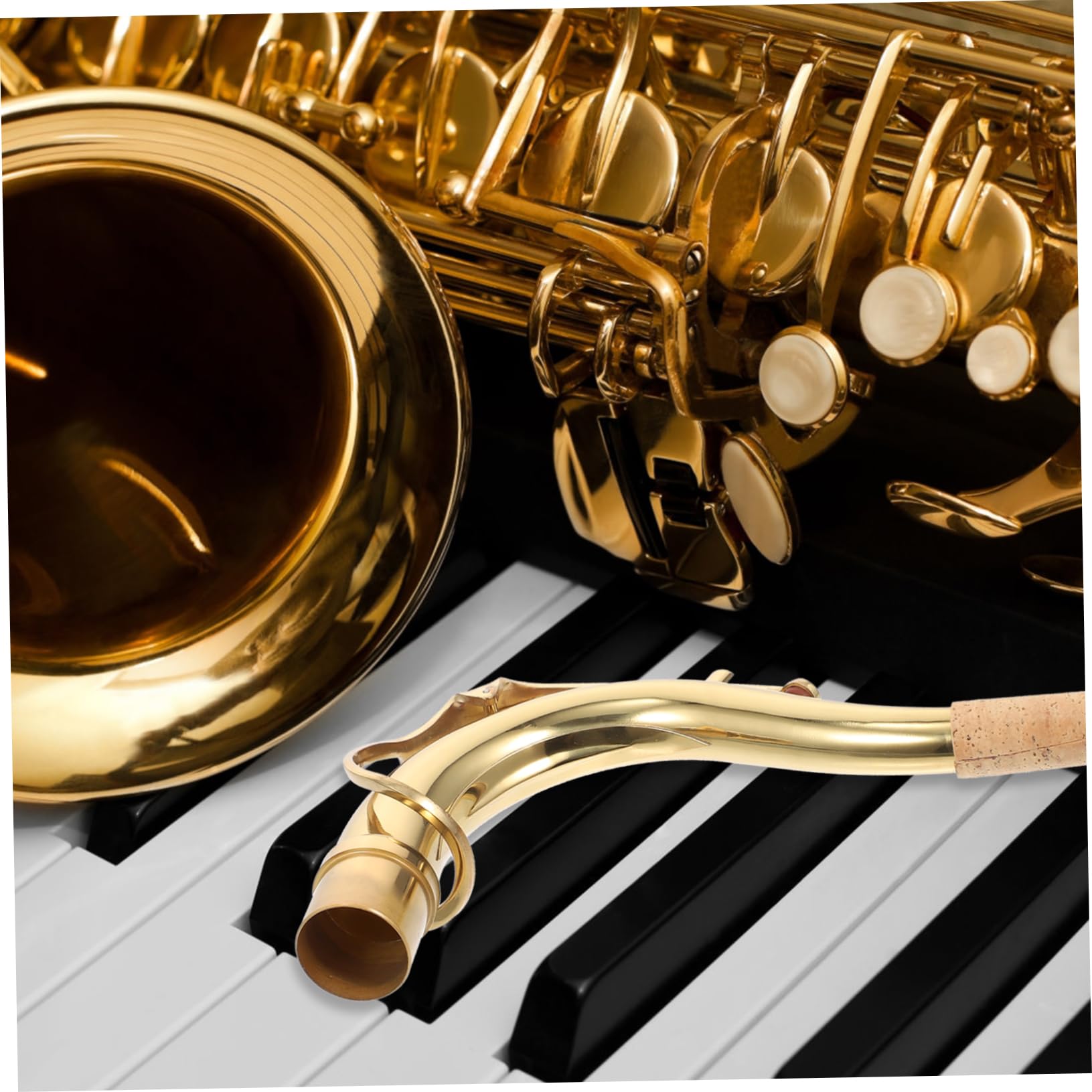 VICASKY 1pezzi Saxophone Bend Neck Dorato Accessorio Di Ricambio Per Strumenti Musicali Design Elegante e Resistente Compatibile Con Diversi Modelli Di Sax Per Musicisti e Appassionati Di